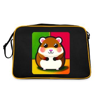 Mignon hamster mignon gros - Sac Retro - noir/or - Dos