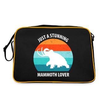 Lustiges Mammut Steinzeit Eiszeit Design Urzeit - Retro Tasche - Schwarz/Gold - Hinten