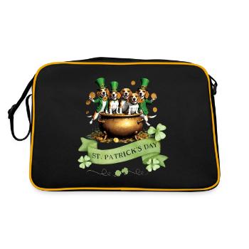 Fête de la Saint-Patrick Beagle I Célébration irlandaise - Sac Retro - noir/or - Dos