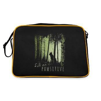 Full On Pawsitive! Lynx Silhouette Wildcat Forest - Retro Bag - black/gold - Back