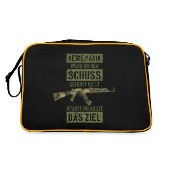 SOLDAT BUNDESWEHR BUND MG MASCHINENGEWEHR - Retro Tasche - Schwarz/Gold - Hinten