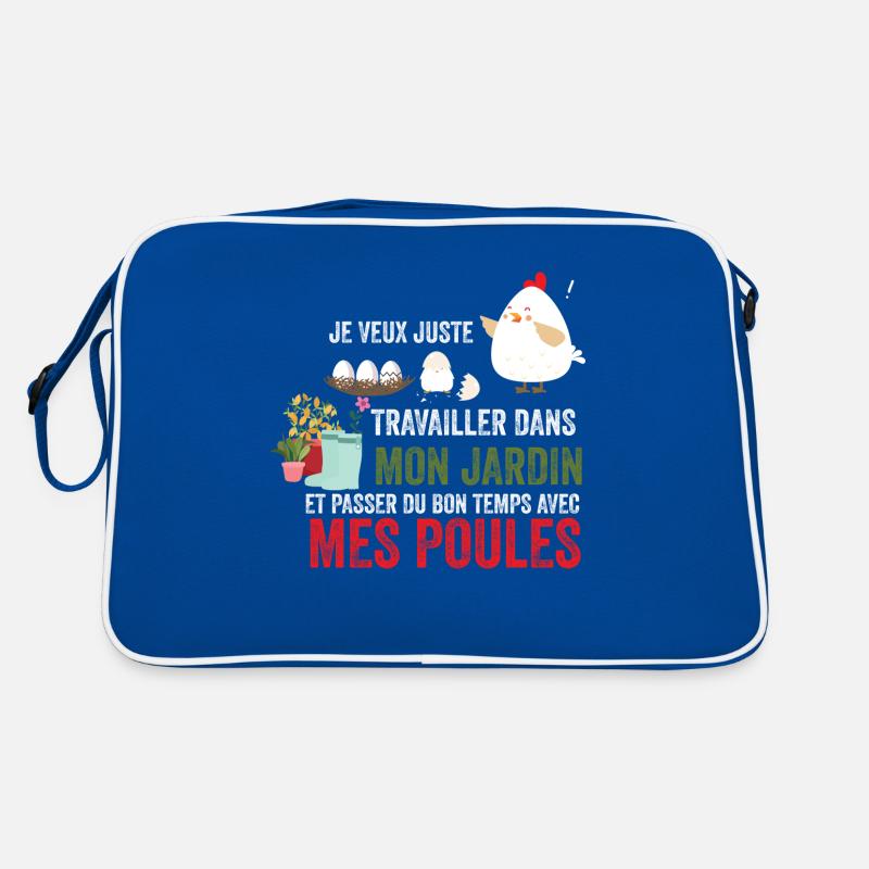Travailler dans mon jardin avec mes poules Sac Retro