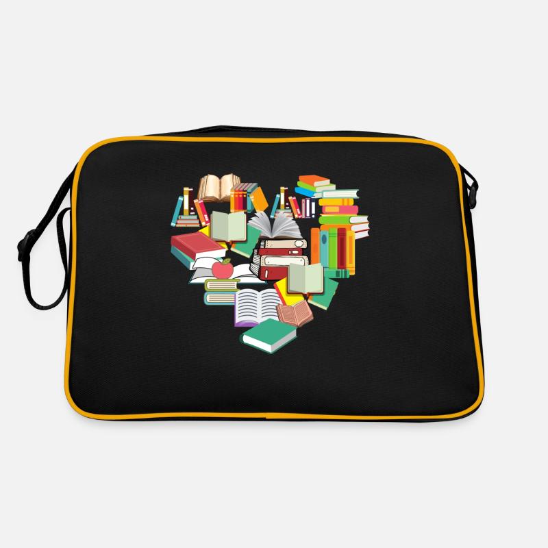 Bücher 1 - Retro Tasche - Schwarz/Gold