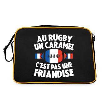 Au Rugby Un Caramel C'est Pas Une Friandise Cadeau - Sac Retro - noir/or - Dos