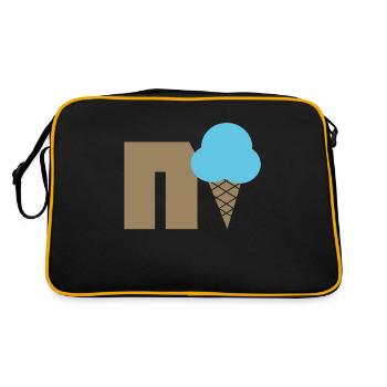 nice blau - Retro Tasche - Schwarz/Gold - Hinten