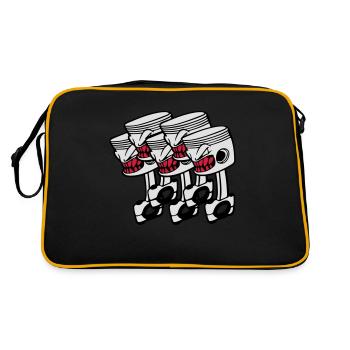 Five Pistons - Retro Tasche - Schwarz/Gold - Hinten