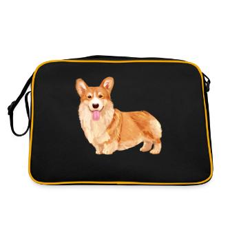 Welsh Corgi - Retro Bag - black/gold - Back