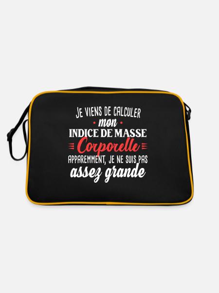 Petite femme. Cadeau humour surpoids obésité - Sac Retro - noir/or - Dos