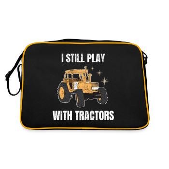 I Still Play With Tractors Farmer Farmer - Retro Bag - black/gold - Back