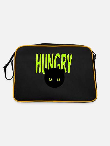 hungry - Retro Tasche - Schwarz/Gold - Hinten
