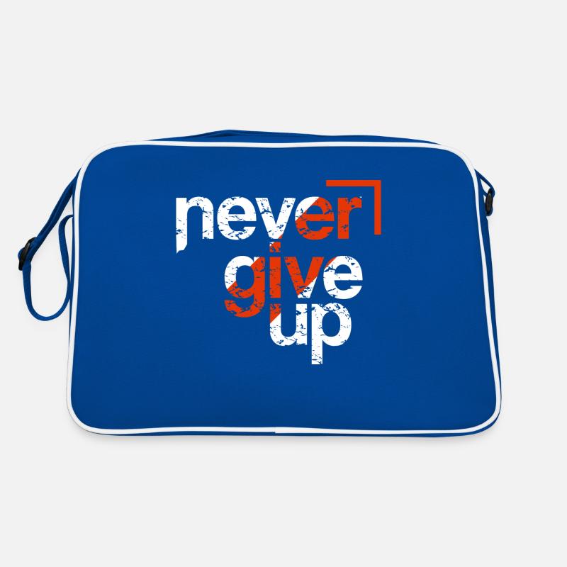 never give up Retro Tasche