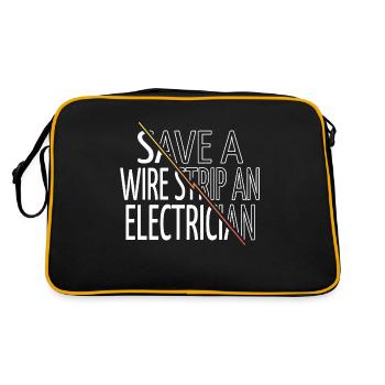 électricien bib geek choc électrique devis - Sac Retro - noir/or - Dos