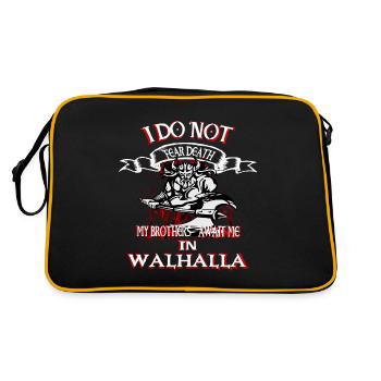 Wikinger Krieger Odin Walhalla nordisch - Retro Tasche - Schwarz/Gold - Hinten