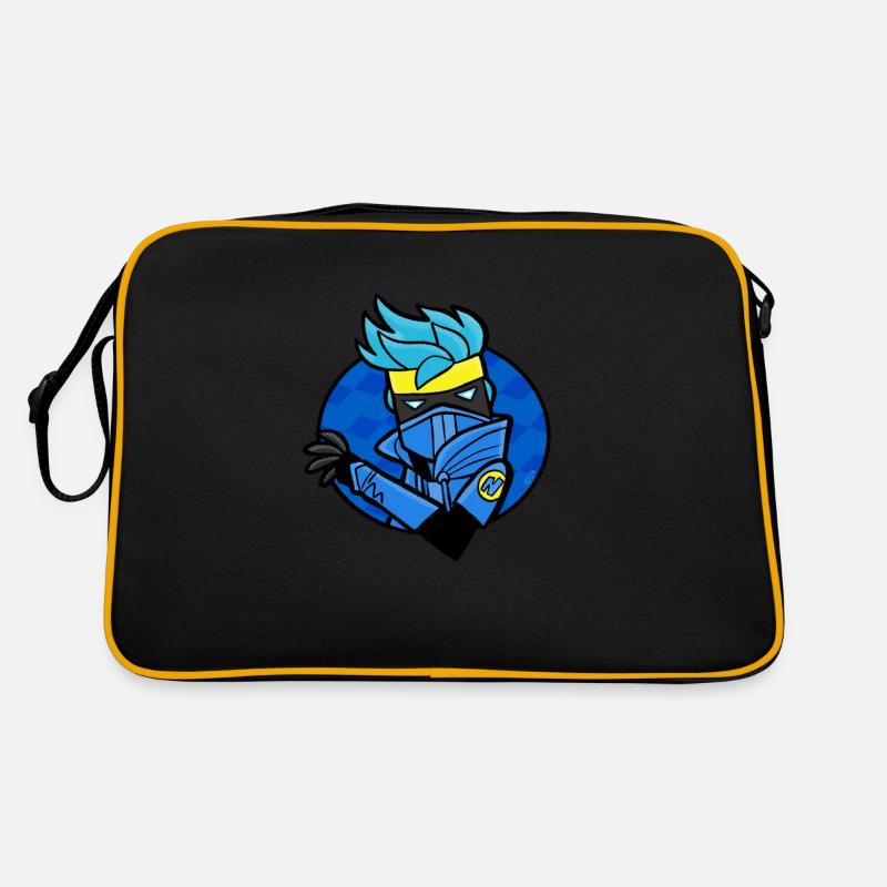 Ein blauer Ninja-Charakter Retro Tasche