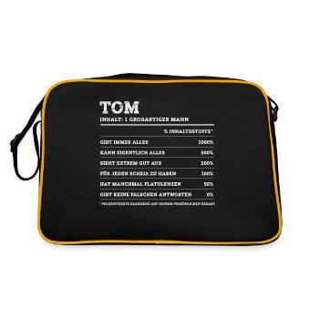 Tom Großer Mann Prénom - Sac Retro - noir/or - Dos