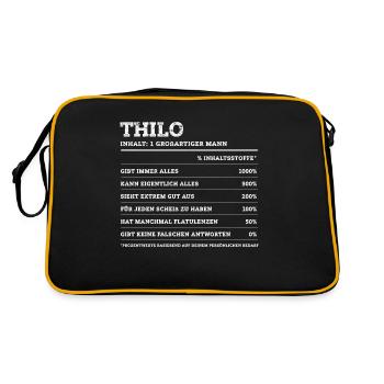 Thilo Großer Mann Prénom - Sac Retro - noir/or - Dos