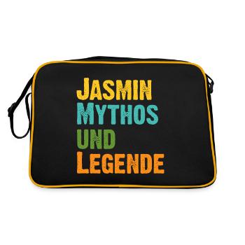 Mythos Jasmin die Legende Vorname Jasmin - Retro Tasche - Schwarz/Gold - Hinten
