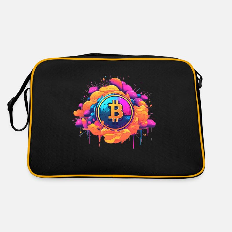 Bitcoin color Splash Logo Retro Tasche