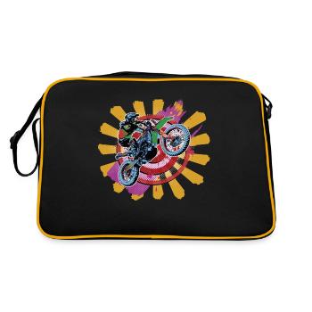Tu peux aller vite, je peux aller n’importe où, amour de la moto - Sac Retro - noir/or - Dos