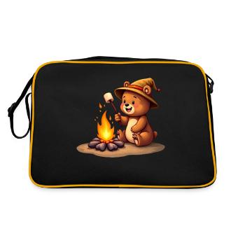 Bear Campfire Marshmallow Treat - Retro Bag - black/gold - Back