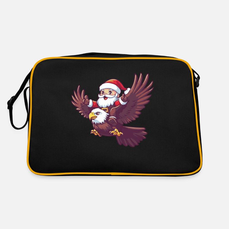 Eagle Santa Claus Cartoon Retro Bag