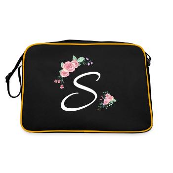Letter s flowers - Retro Bag - black/gold - Back
