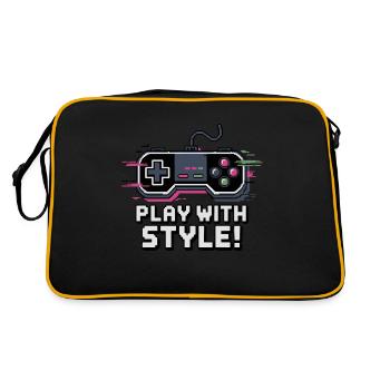 VIDEOSPIEL-CONTROLLER - Retro Tasche - Schwarz/Gold - Hinten