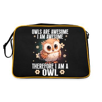 Owl Owls Funny Saying - Retro Bag - black/gold - Back