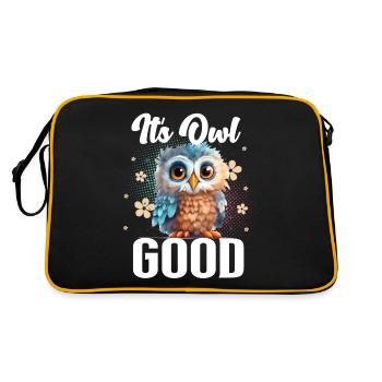It's Owl Good Owl Funny Sayings - Retro Bag - black/gold - Back