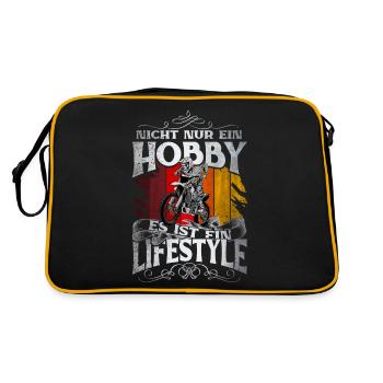 Motocross - Retro Tasche - Schwarz/Gold - Hinten