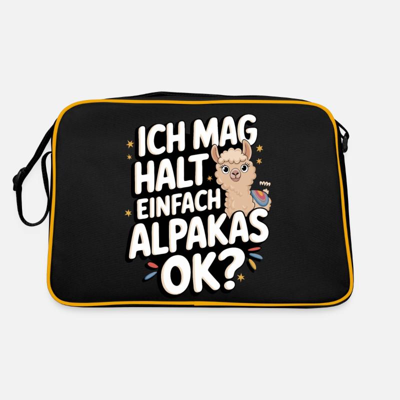 Alpaka Lama Alpakas Tier Retro Tasche