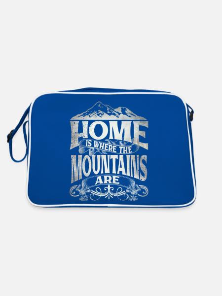 La maison est là où se trouvent les montagnes - Sac Retro - bleu/blanc - Dos