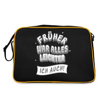 Everything used to be easier, I too funny saying - Retro Bag - black/gold - Back