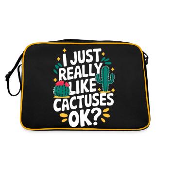 Cactus Cacti Desert Plant - Retro Bag - black/gold - Back