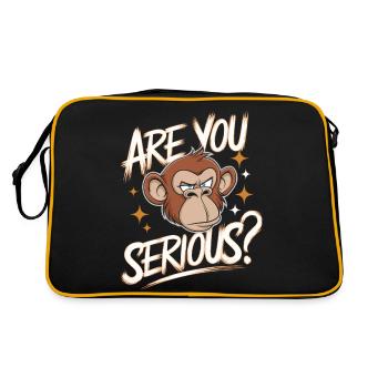 Monkey Monkey Animal Gorilla Chimpanzee - Retro Bag - black/gold - Back