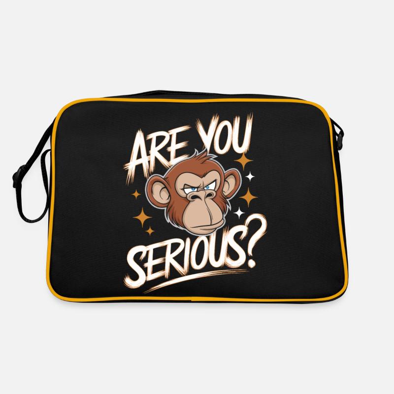 Affe Affen Tier Gorilla Schimpanse Retro Tasche