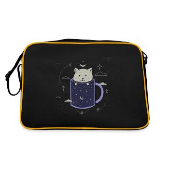 Chat dans une tasse Galaxy - Sac Retro - noir/or - Dos