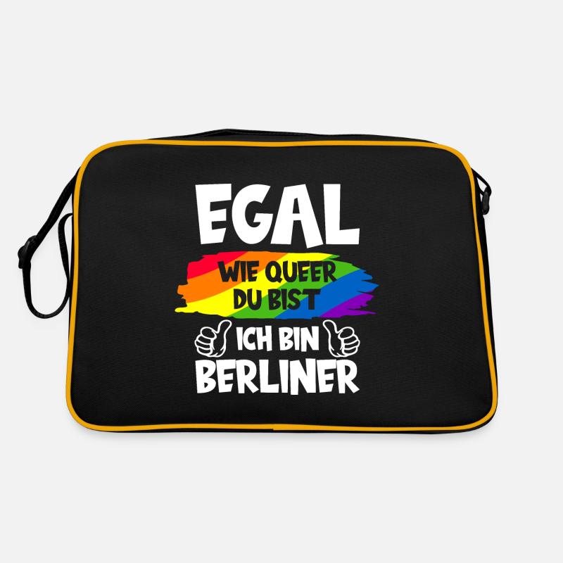 QUEER BERLIN LGBT BERLINER REGENBOGENFAHNE Retro Tasche