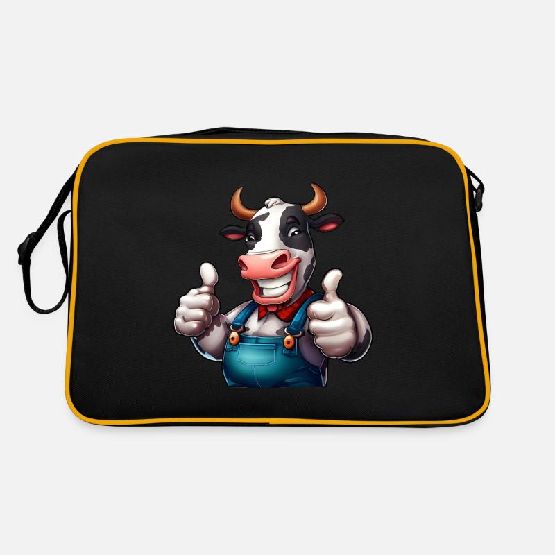 Vache de ferme joyeuse Sac Retro
