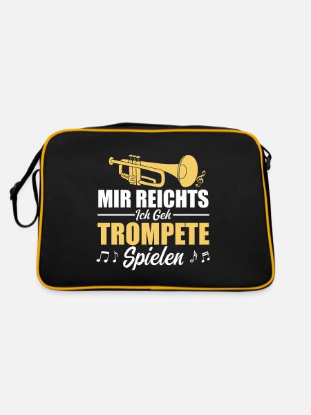 J’en ai assez, je vais jouer de la trompette - Sac Retro - noir/or - Dos