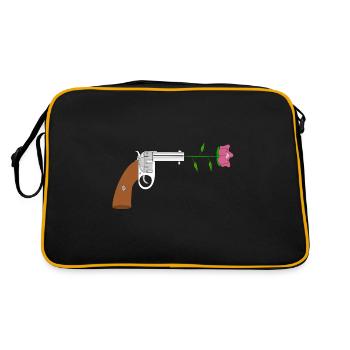 Frieden pistol rose no war flower power peace colt - Retro Bag - black/gold - Back