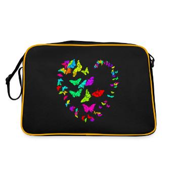 Coeur de papillons - métallique - Sac Retro - noir/or - Dos