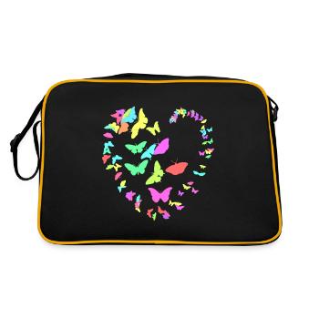 Coeur en papillons - uni - Sac Retro - noir/or - Dos