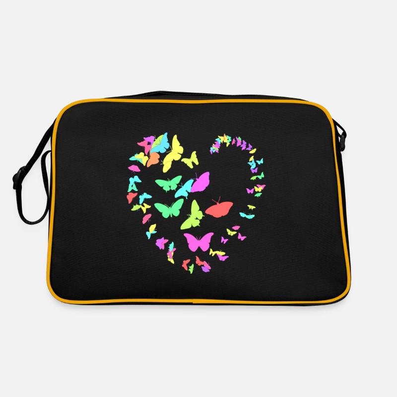 Herz aus Schmetterlingen - uni Retro Tasche