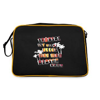 Witziger Spruch - Retro Tasche - Schwarz/Gold - Hinten
