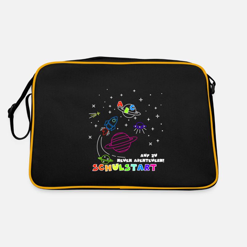 Schulstart –Auf zu neuen Abenteuern! - Retro Tasche - Schwarz/Gold