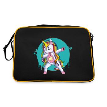 Unicorn dab Girl Kawai Fantasy Gift Humor Baby - Retro Bag - black/gold - Back