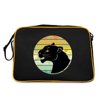Tête de panthère - Sac Retro - noir/or - Dos