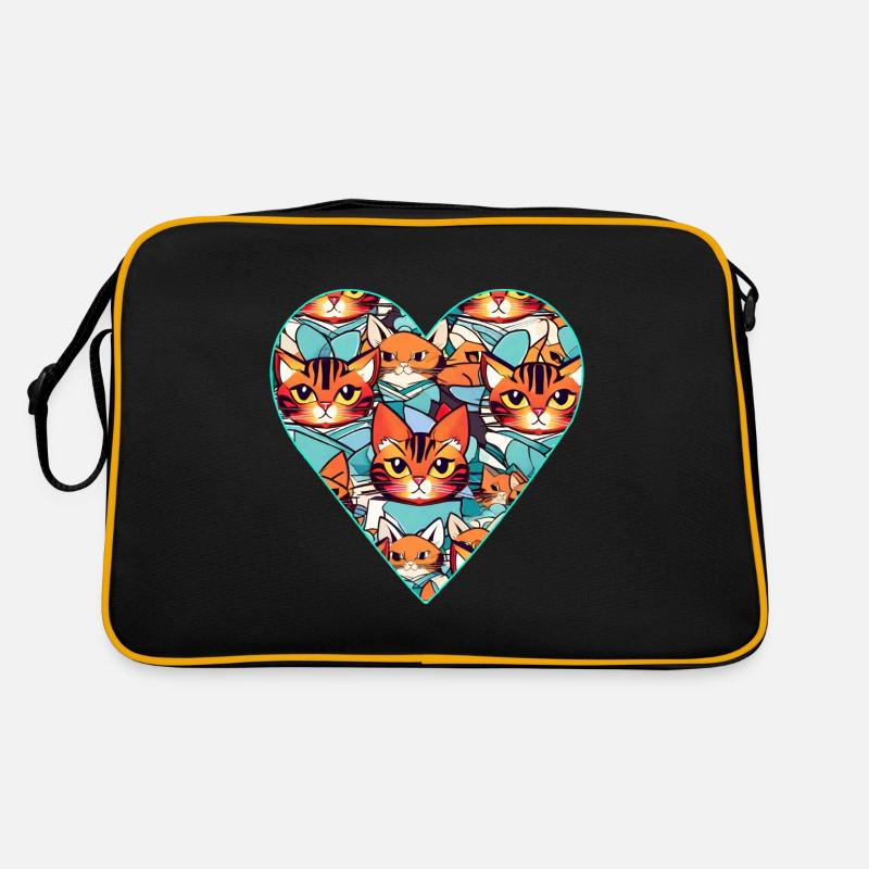 Cœur avec chats Sac Retro