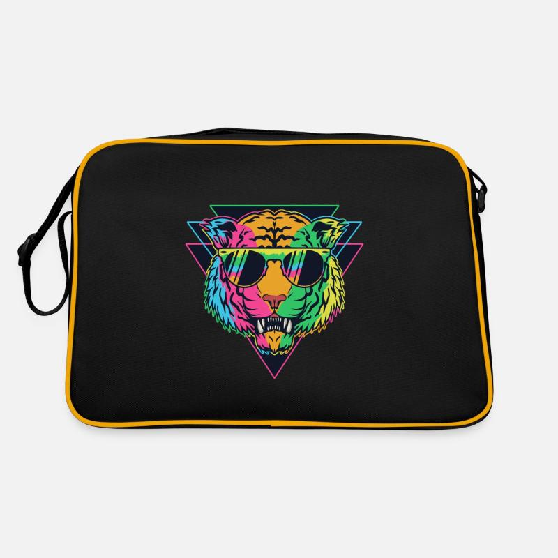 Colorful tiger with glasses Retro Bag